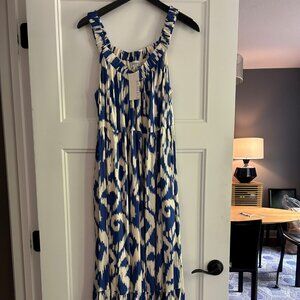 NWT Blue and Cream Patterned Maxi Dress
